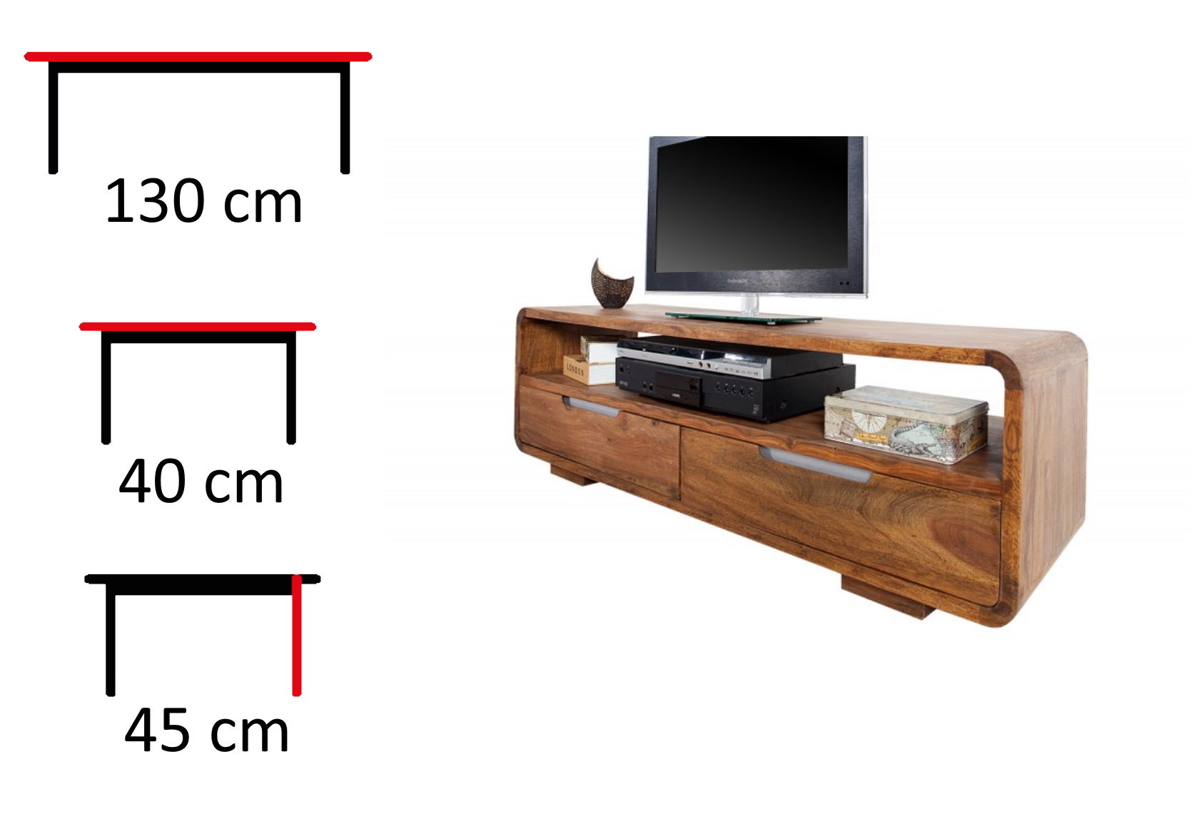 stolik-rtv, szafka-rtv, szafka-pod-telewizor, drewniana szafka pod telewizor Goa